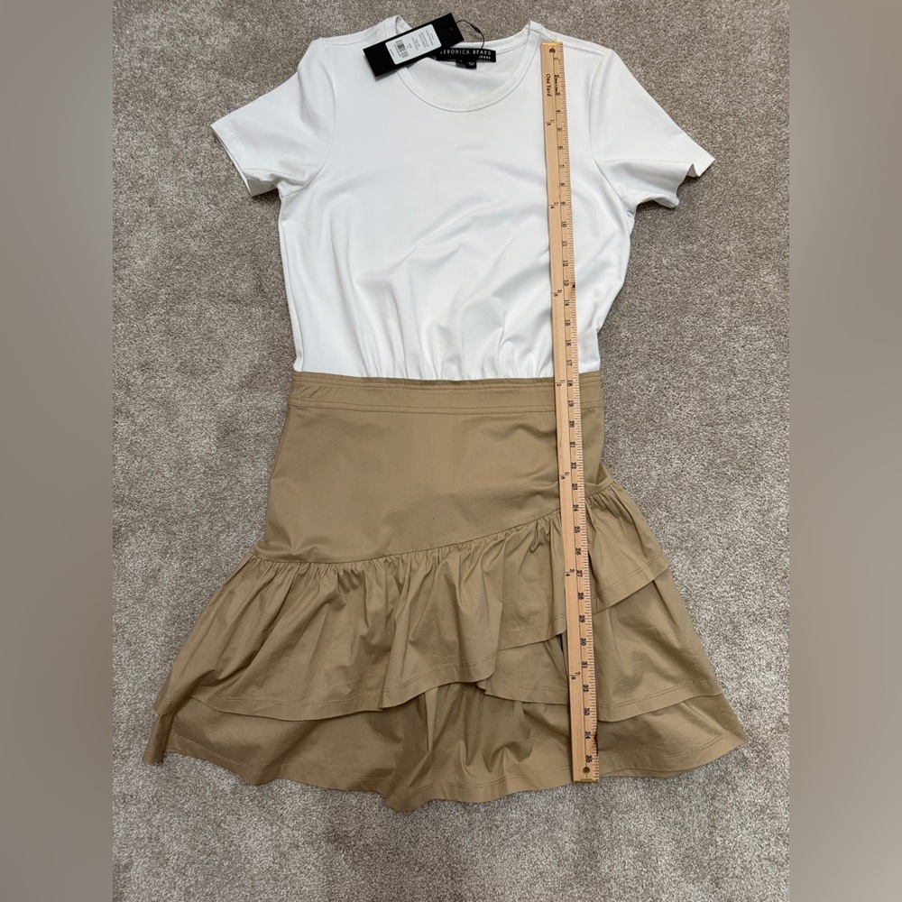 Veronica Beard - Noha T-Shirt with Mini Flounced Tiered Mini Dress - size Medium - Picture 8 of 16